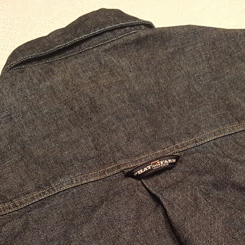 PHAT FARM DARK BLUE DENIM SHIRT LIGHTWEIGHT JACKET - Picture 5 of 7